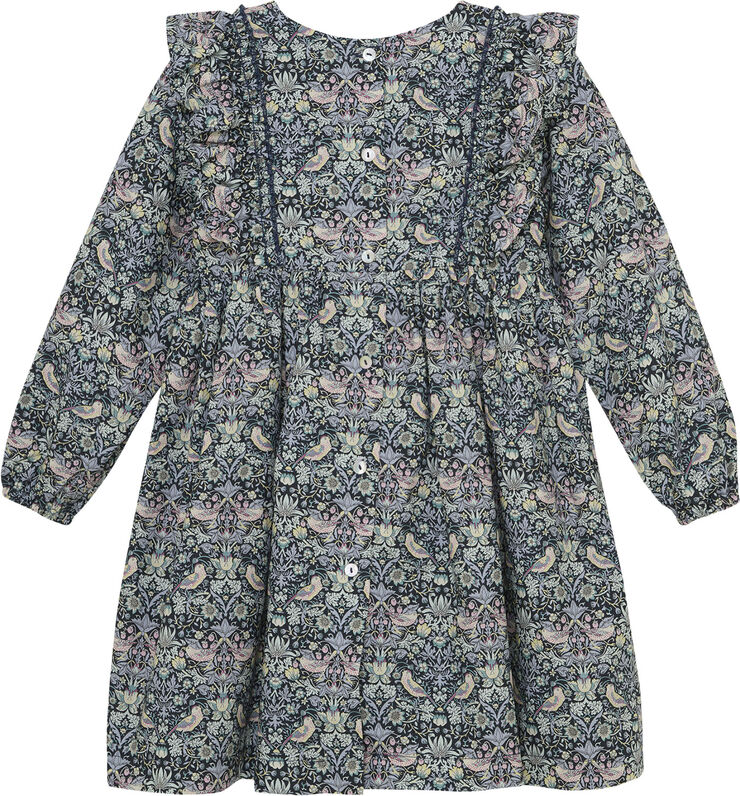 Huttelihut Dress in Liberty Fabric Dark navy