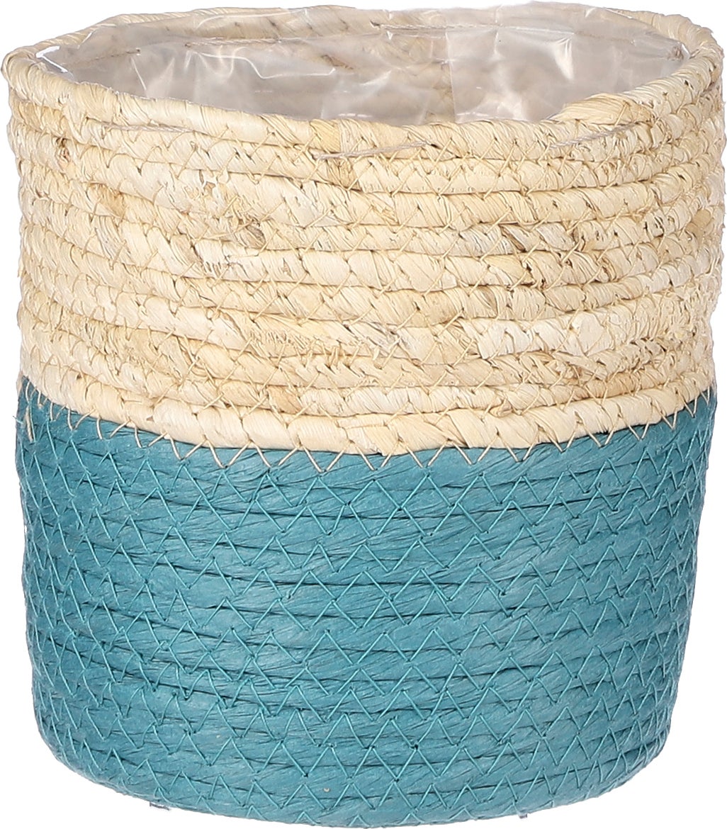 Mica Decorations plantenmand Rachel blauw D 16 H 16 cm
