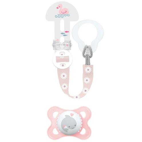 Kit sucette + attache-sucette 2-6 mois Planet Love - Coloris aléatoire - MAM