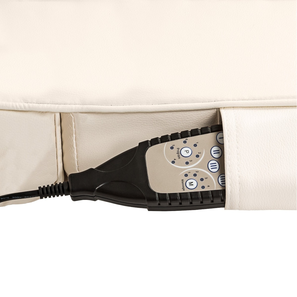 Shiatsu massasjematte med varmematte av jadesten + fjernkontroll - beige