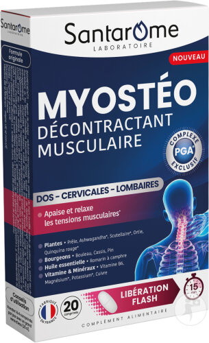 Santarome Myostéo Articulations Décontractant Musculaire 20 Comprimés