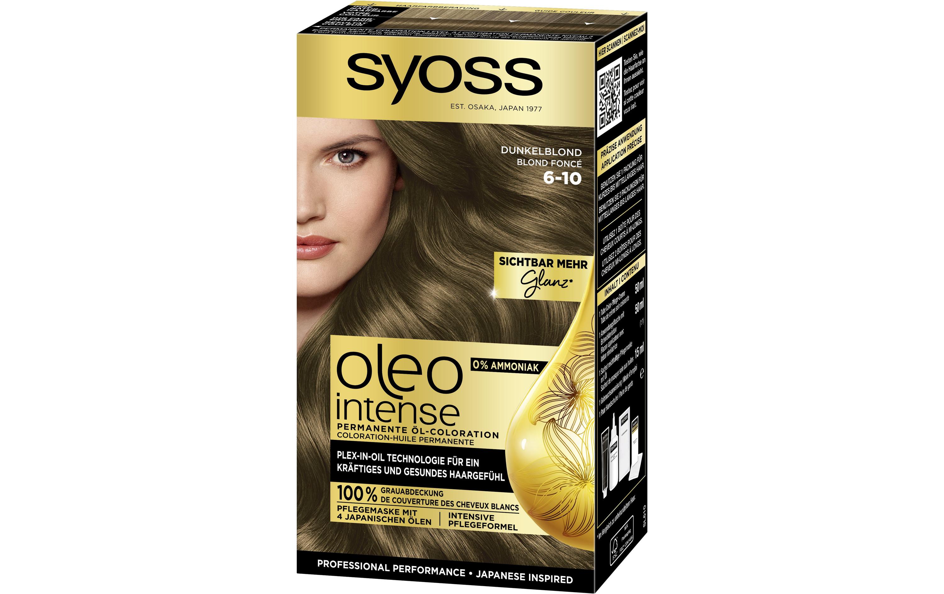 Haarcoloration Oleo Intense 6-10 DunkelblondPermanente Haarfarbe für glänzendes, glattes und gesund aussehendes Haar