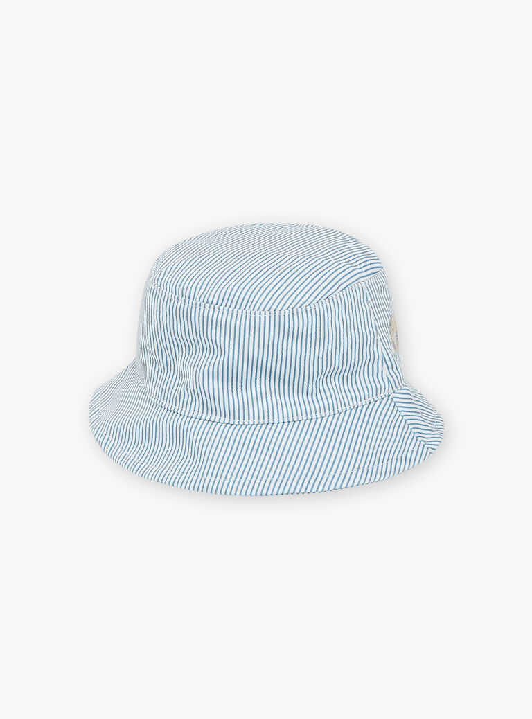 Bob beige à rayures bleues