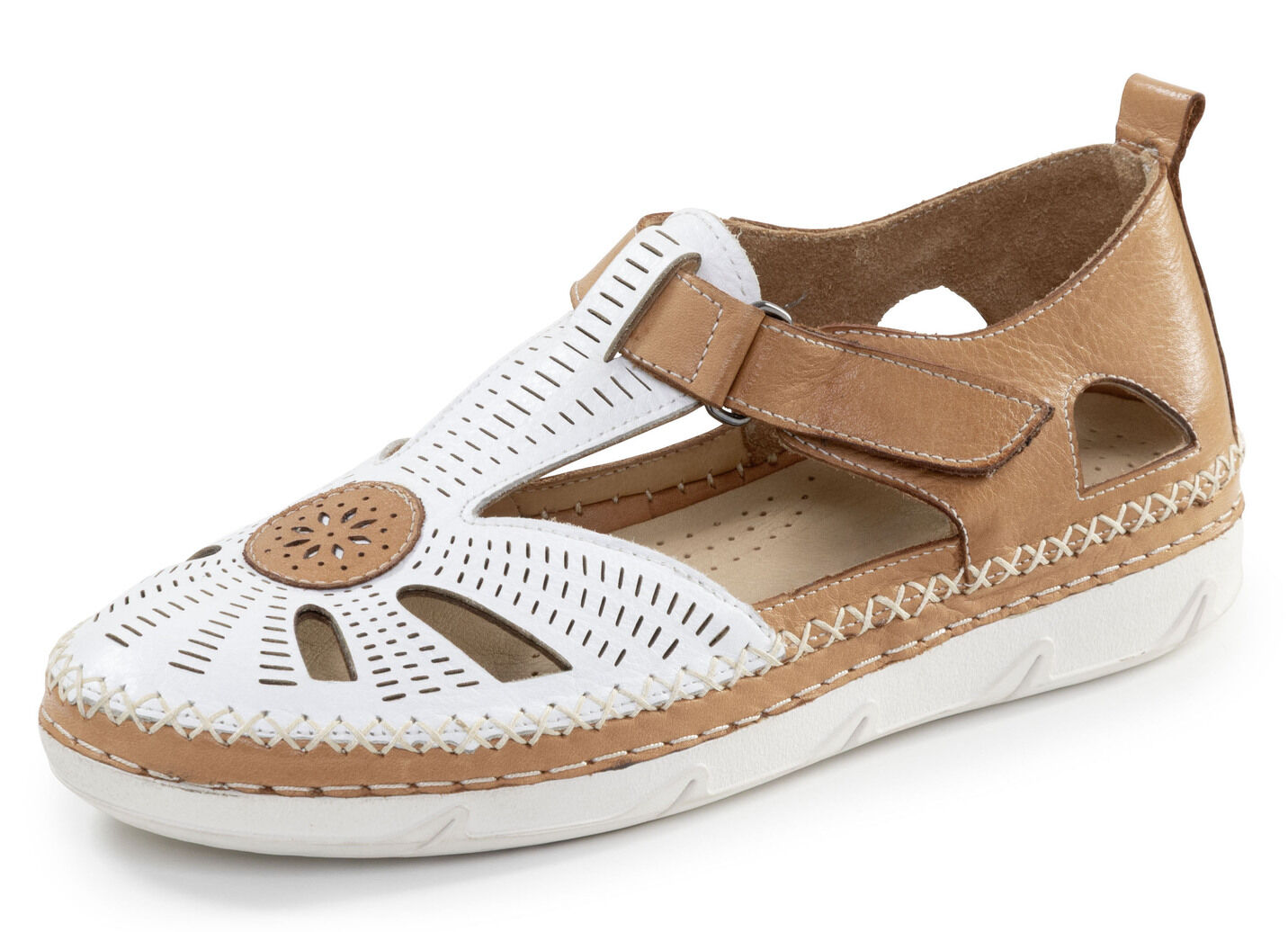 ELENA EDEN, sommerliche Damen-Slipper, Weite H, mit herausnehmbarem Fussbett