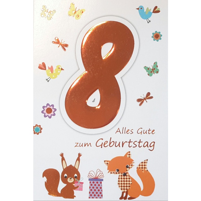 Zahlengeburtstagskarte 8. Geburtstag