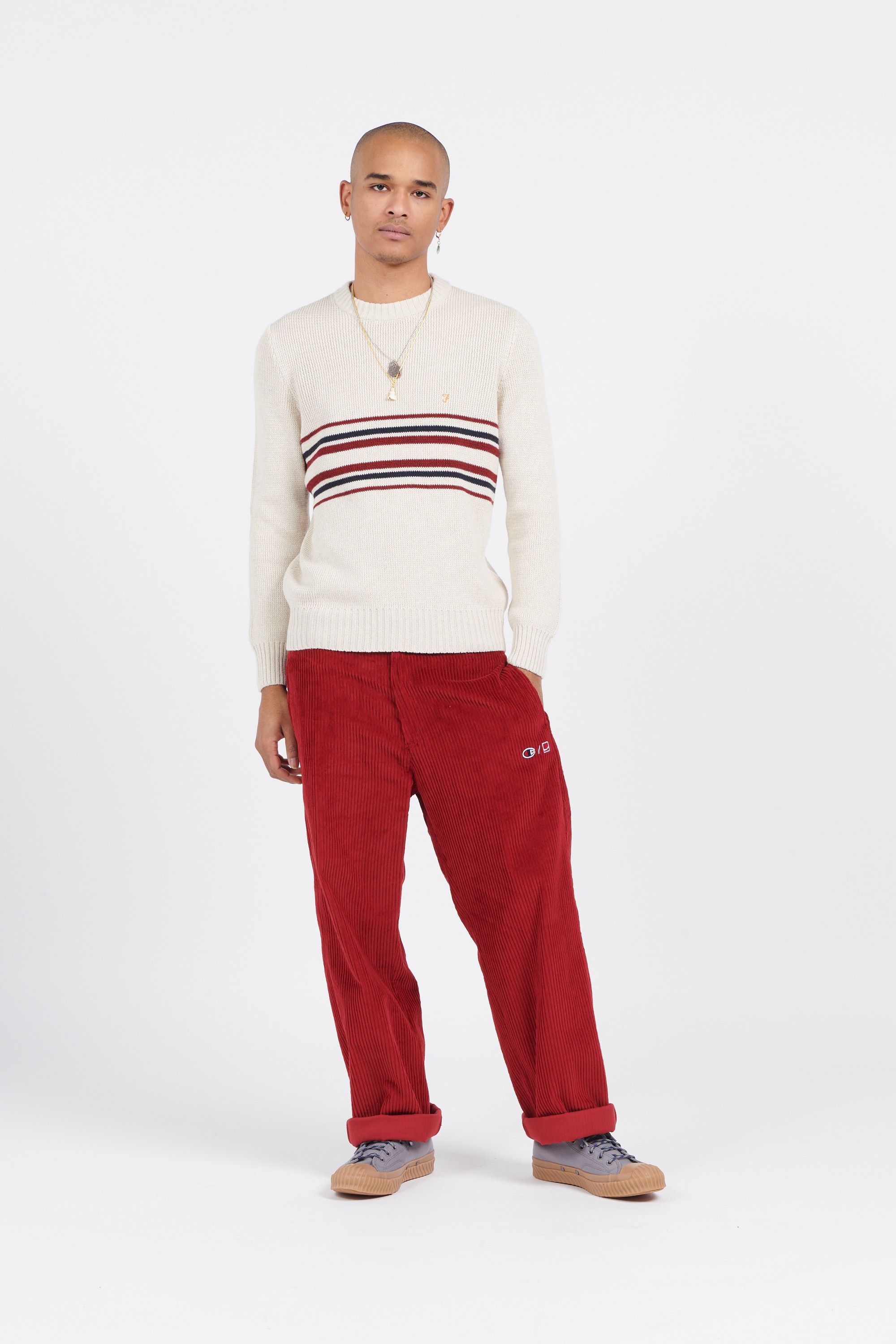 FARAH Pull PULL F4GFD004 MALDINI CHEST 253 Beige