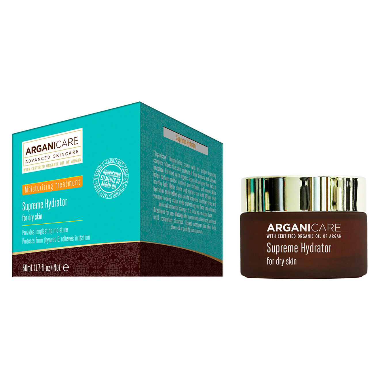 Arganicare Crème ultra hydratante peaux sèches - 50 ml
