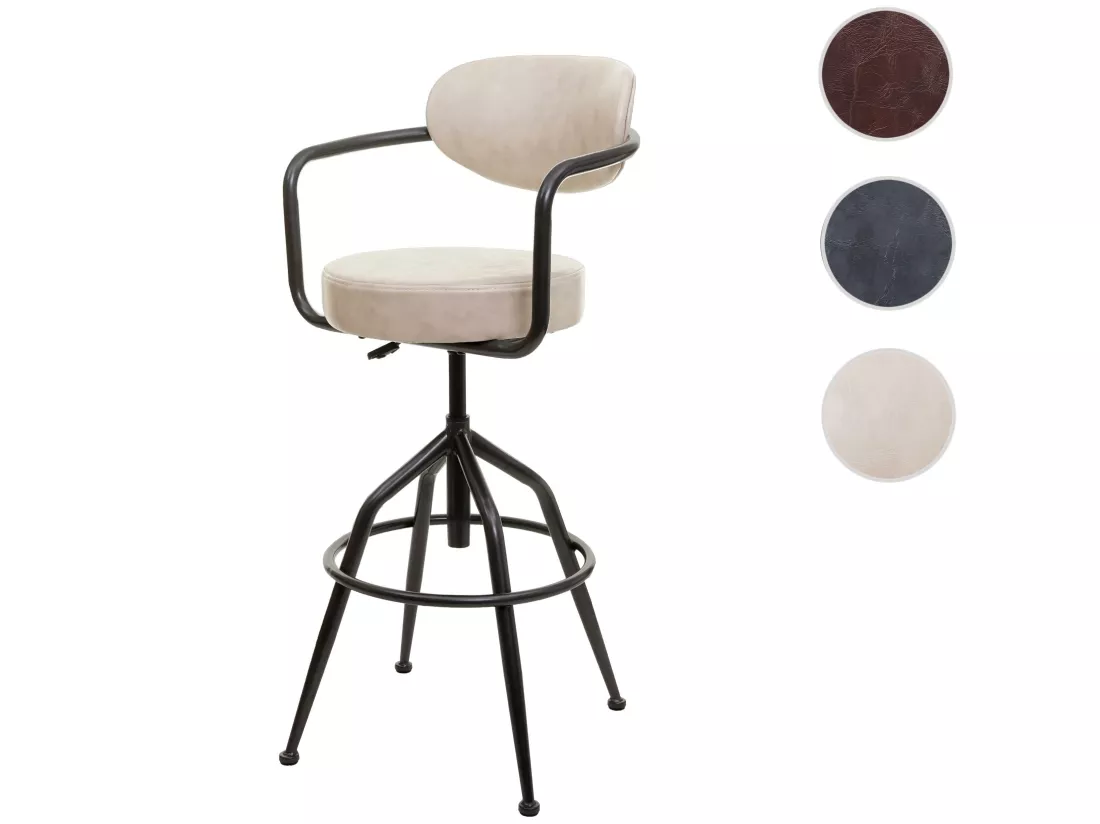 Tabouret de bar MCW-H10f, vintage beige