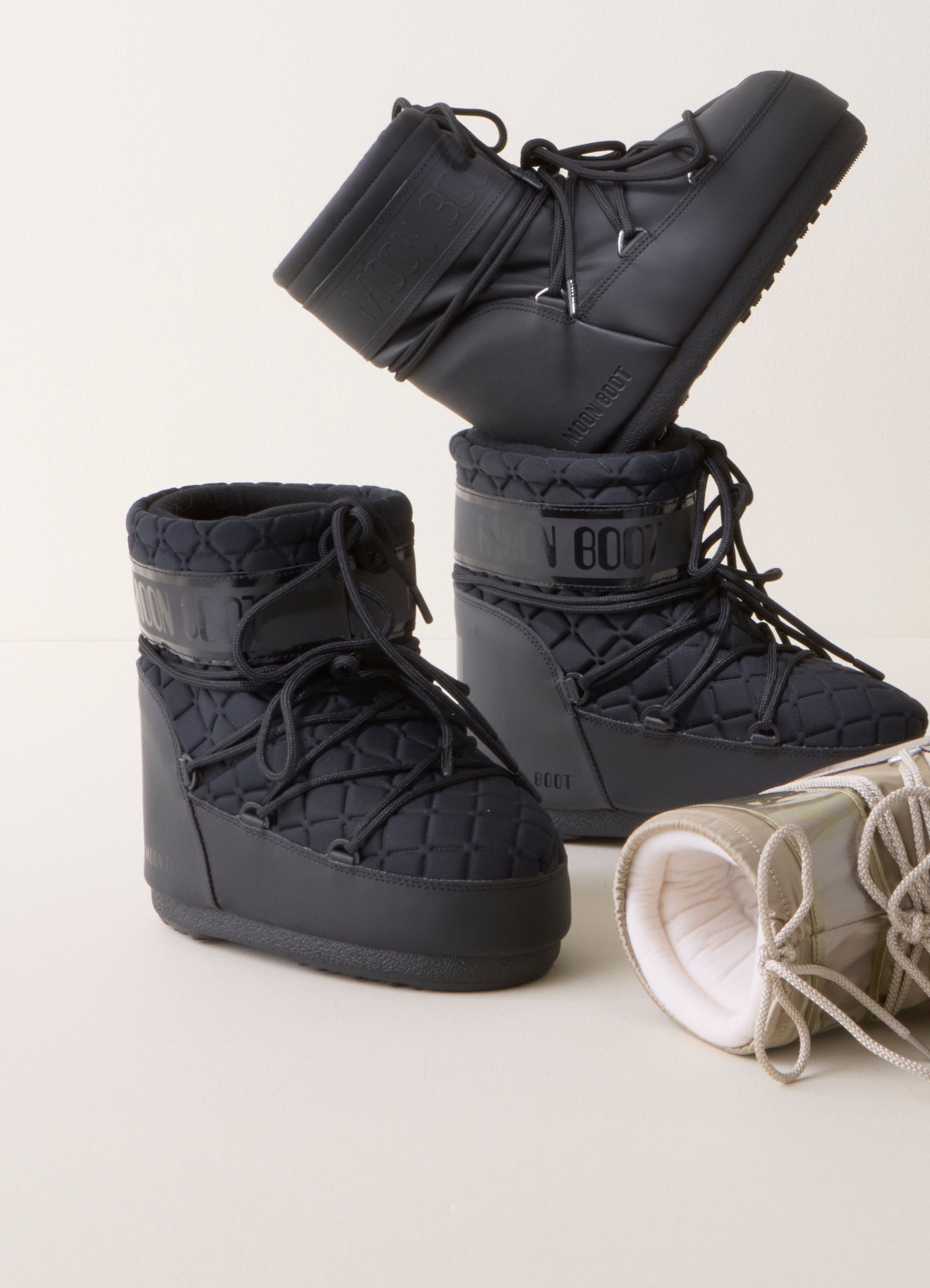 MOON BOOT  Icon Low Quilt støvle - sort