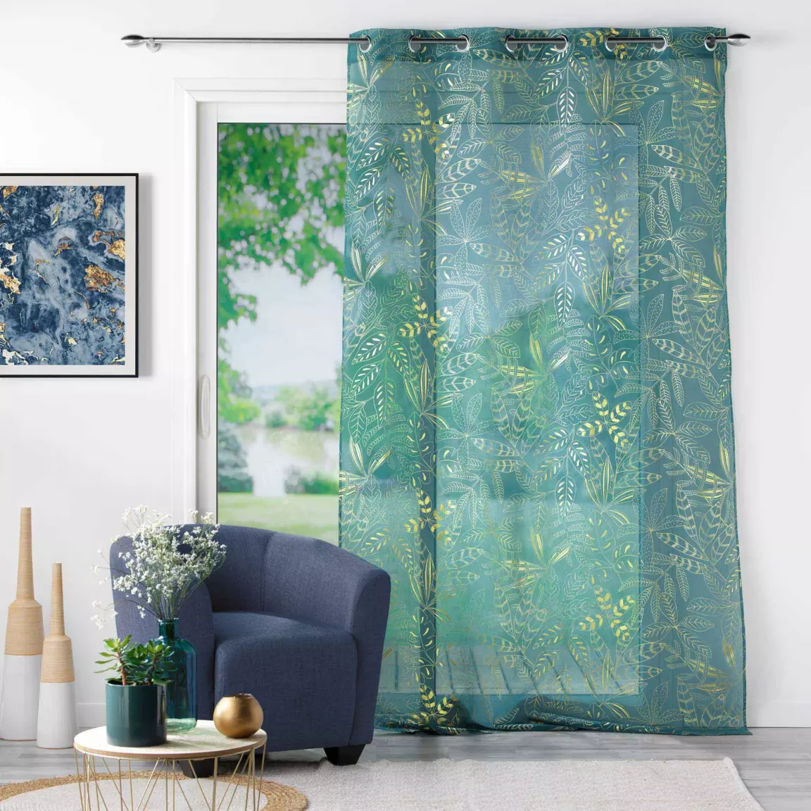 Voilage œillets (140 x 240 cm) Belflor Vert émeraude