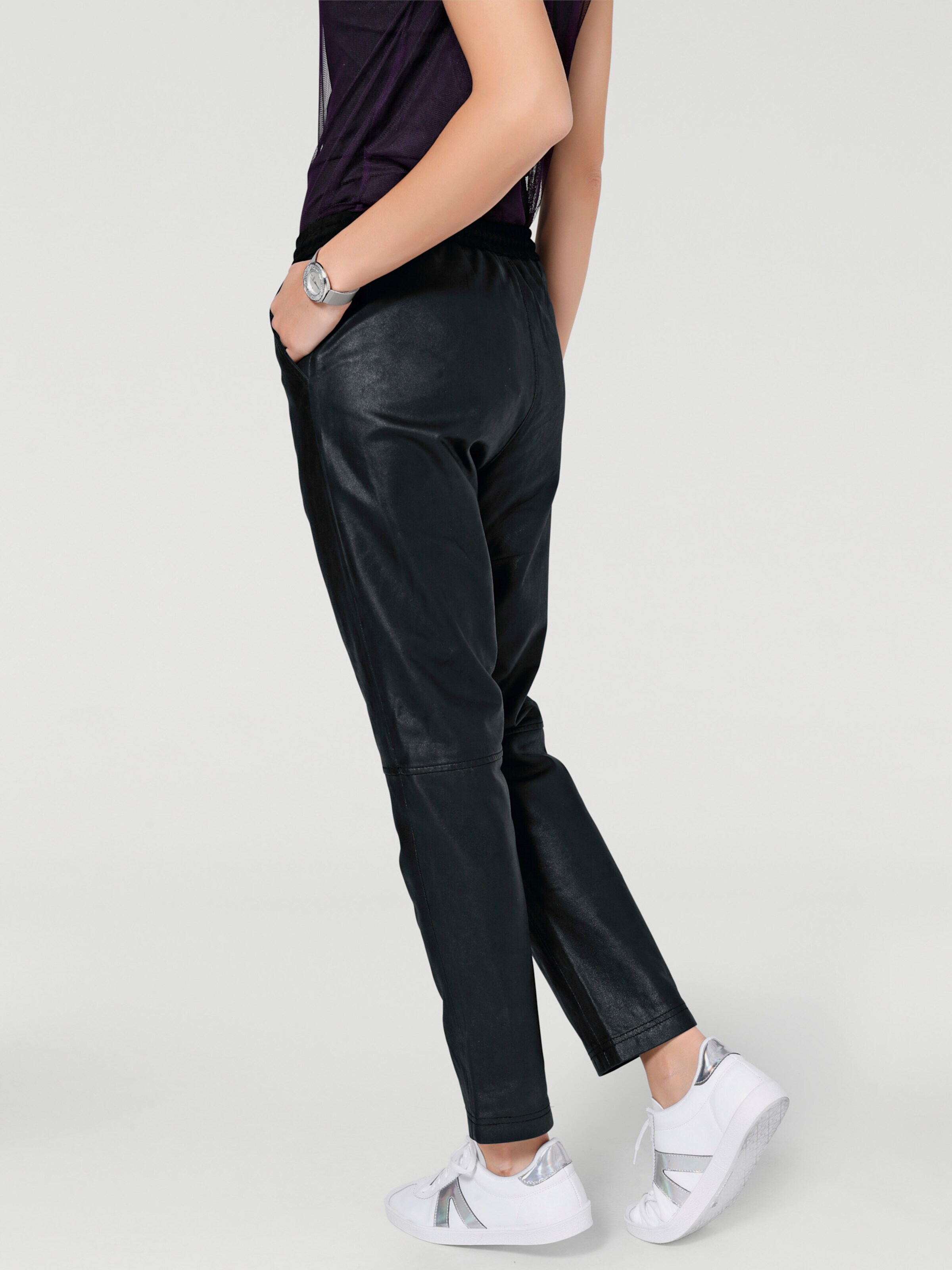 Leder-Jogpants