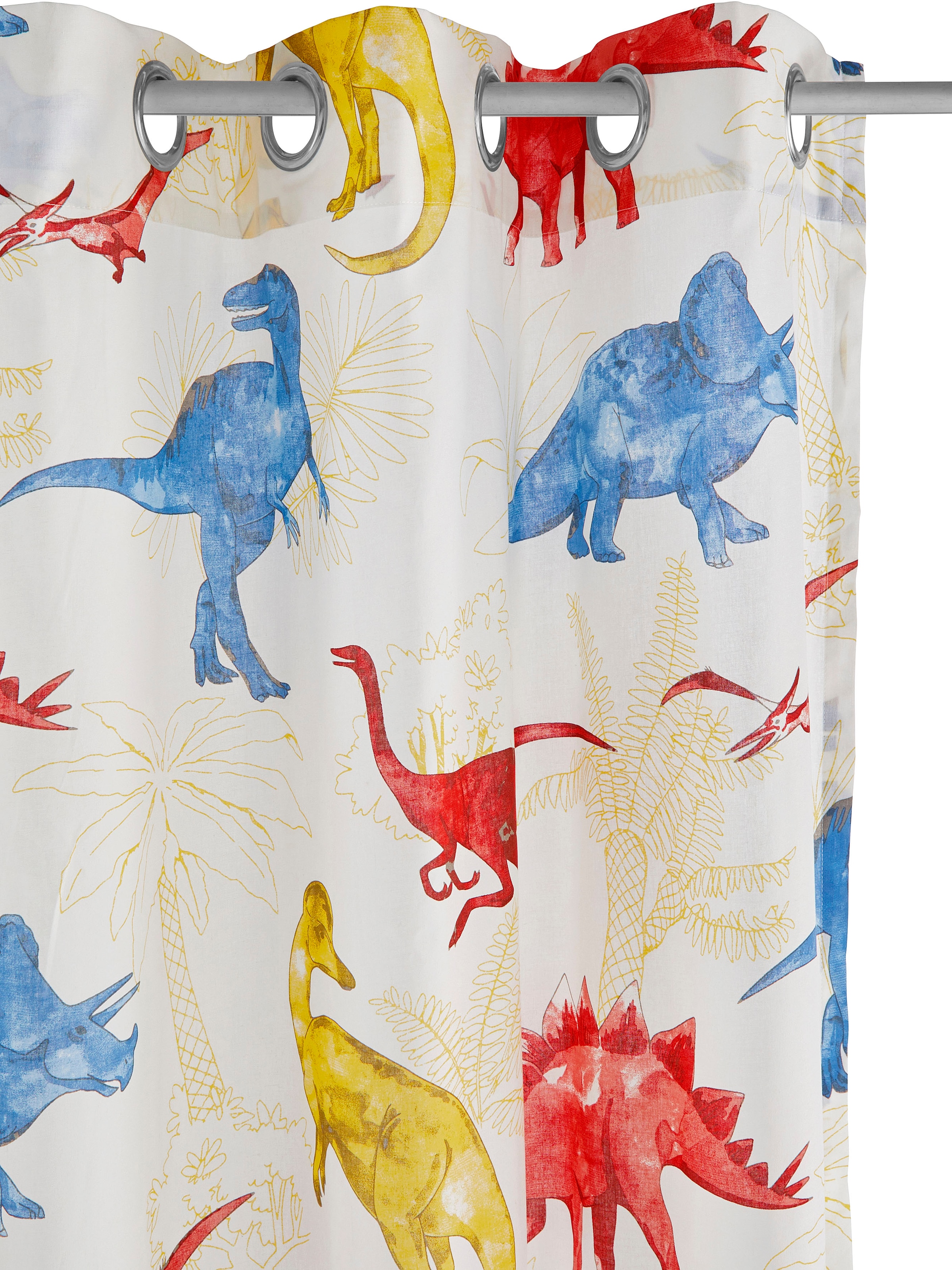 GOODproduct Gardine »DINO« Ösen 1 Stk. tlg. Kindergardine, einseitig mit Dinosauriern bedruckt
