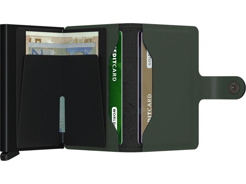 SECRID Portemonnaie Miniwallet Matte Green Black Noten- und Karten-Portemonnaie mit RFID-Schutz