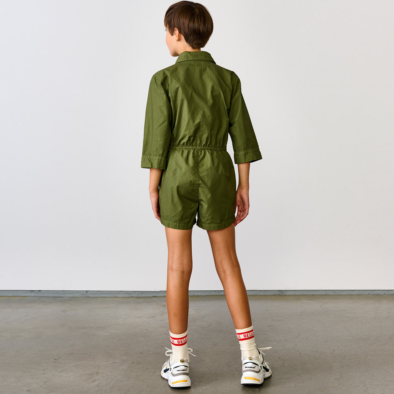 Bellerose Combinaison short Aerial en Coton vert kaki