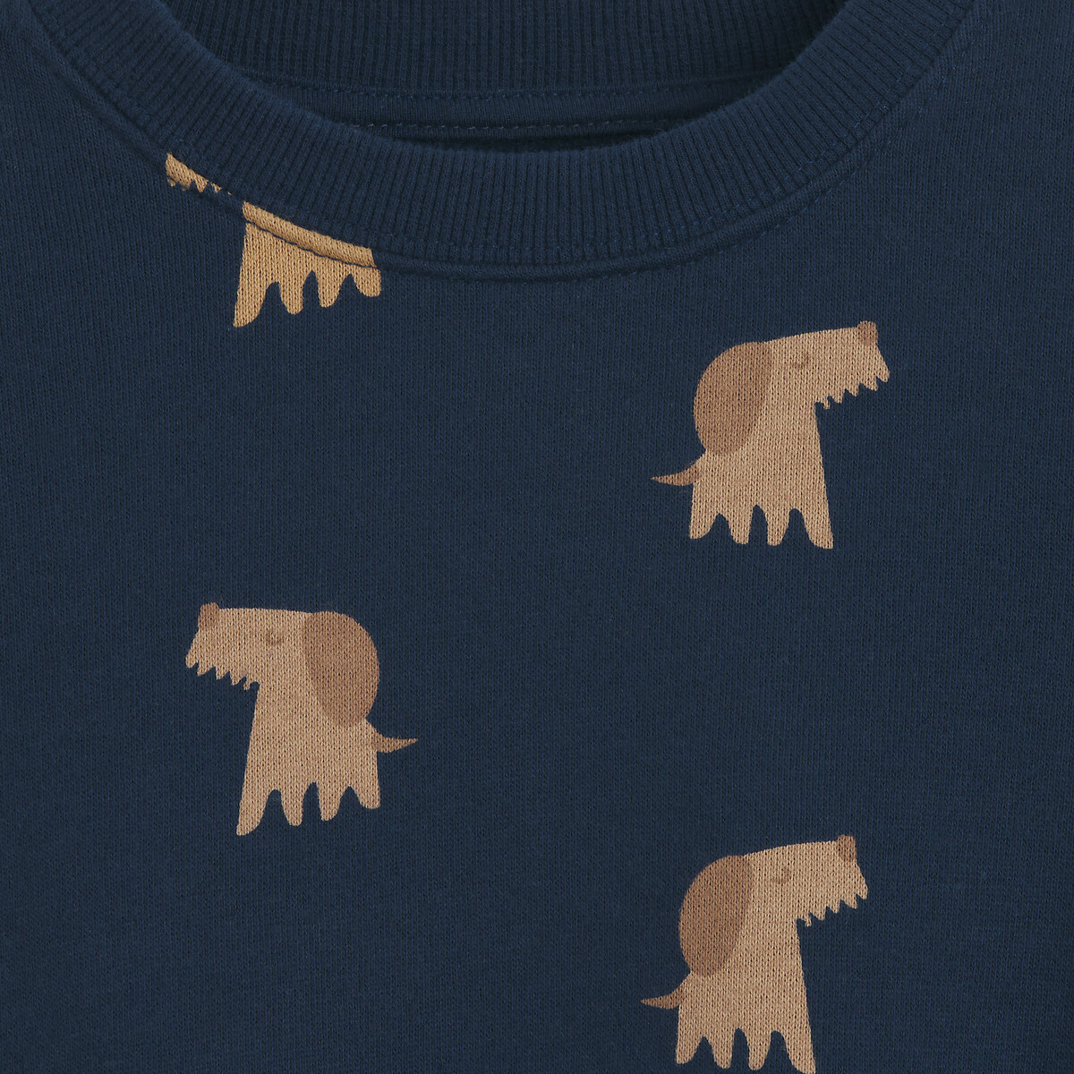 COLEÇÕES LA REDOUTE<br>Suéter com gola redonda e estampa de cachorro, em fleece