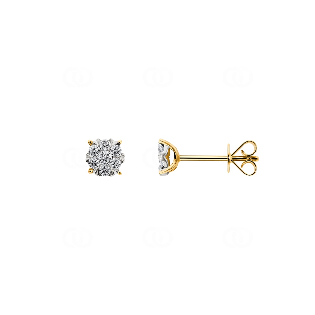 Ohrstecker 750/18 K Gelbgold mit Diamanten 0.25 ct H/si