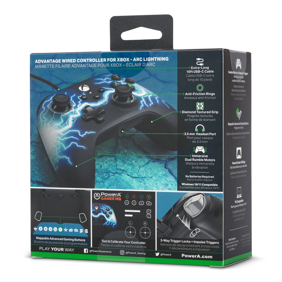 PowerA Advantage Wired Controller - Xbox Series X/S - Arc Lightning