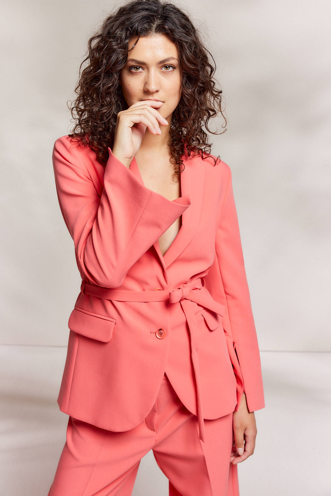 Summum rechtvallende blazer koraalrood