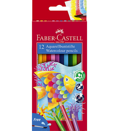 Faber-Castell Buntstifte - Aquarell - 12 st. + 1 Pinsel