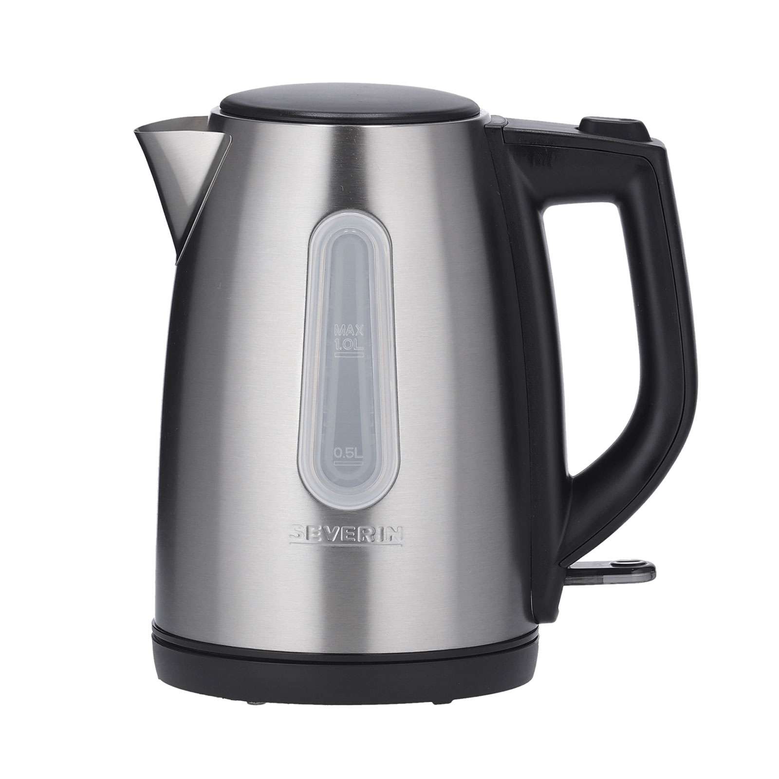SEVERIN Wasserkocher WK 3469 - Edelstahl-schwarz - 1 Liter