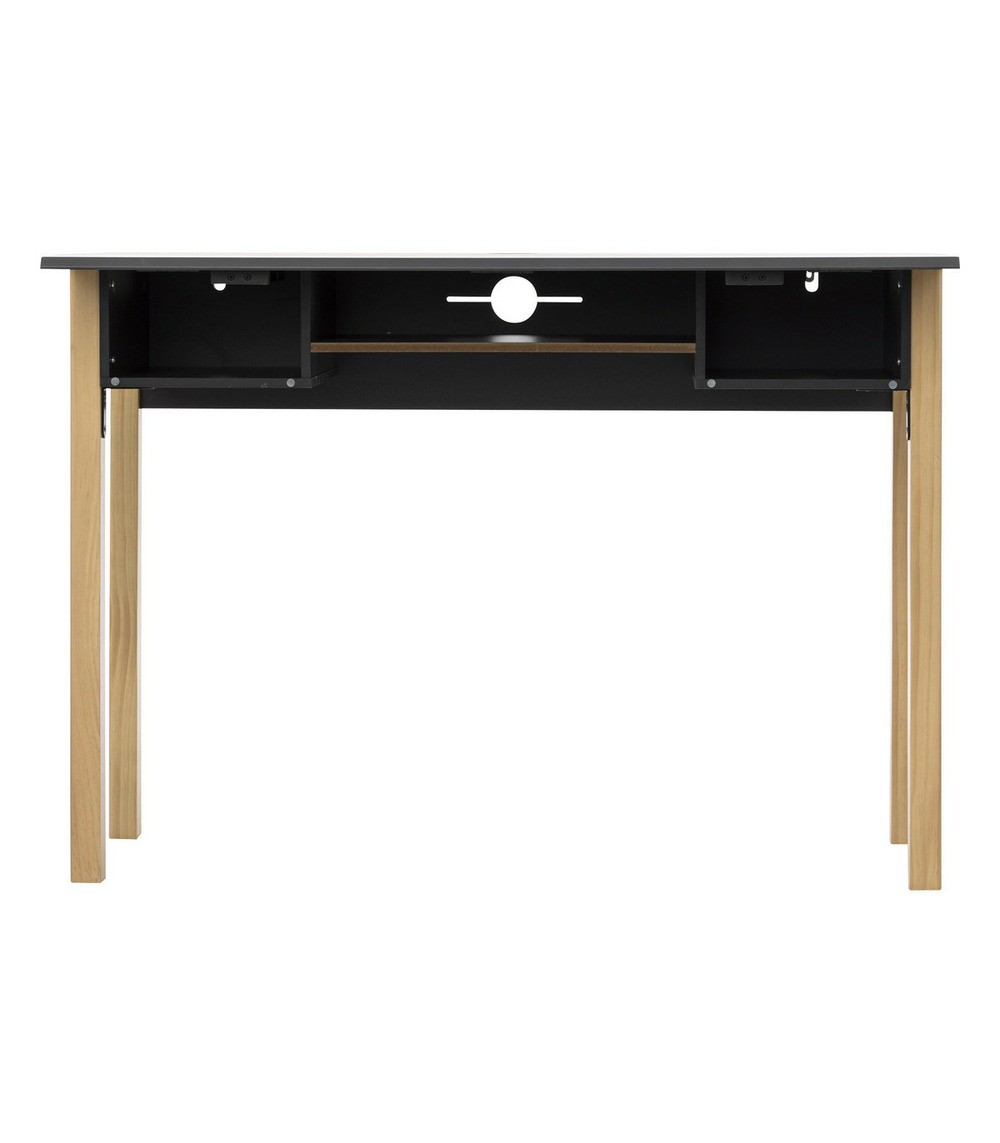 Meuble console extensible et bureau en bois beige et gris h 80 cm