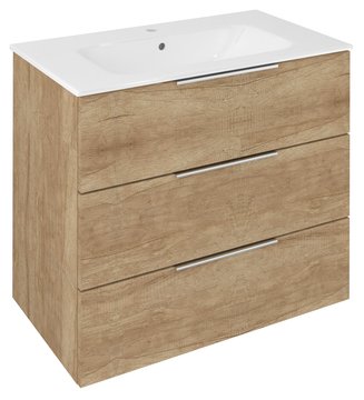 Sapho Cirasa wastafel onderkast 80x46x75cm met 3 lades eiken