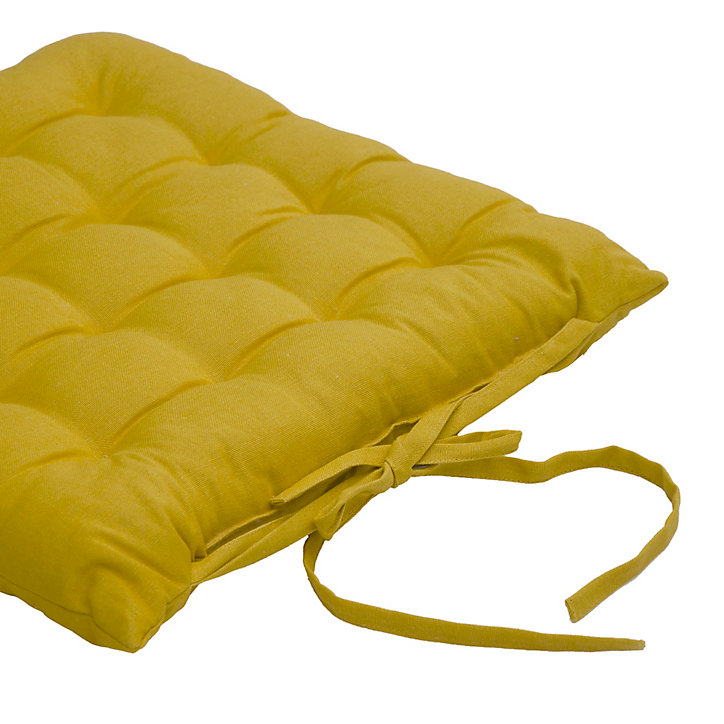 Lot 4 galettes de chaise jaune L.40 x l.40 cm