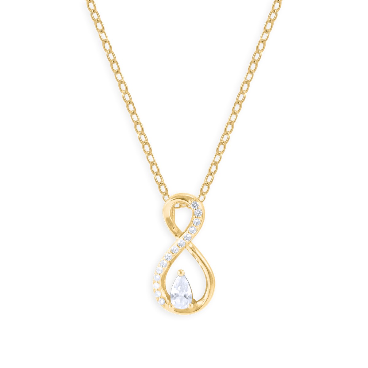 Collier plaqué or avec oxydes de zirconium