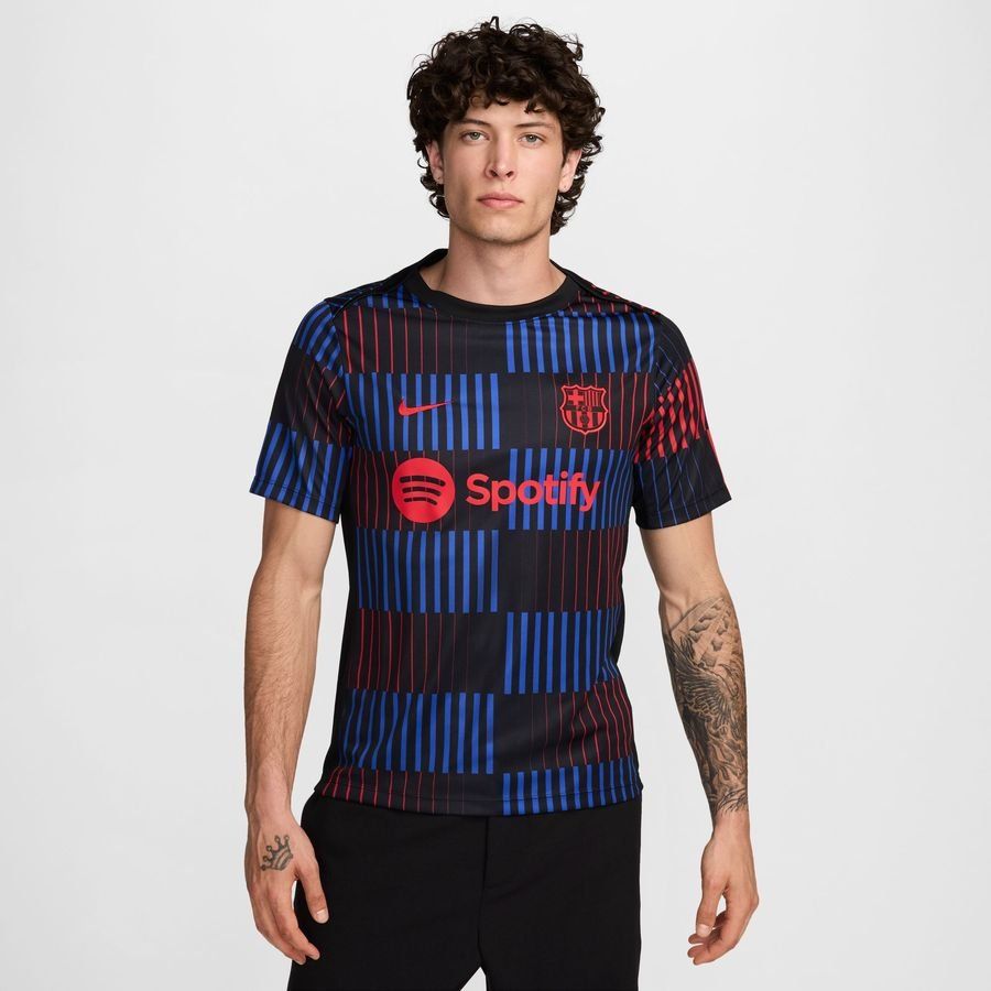 FC Barcelone T-shirt d'Entraînement Dri-FIT Academy Pro Avant-Match - Noir/Rouge