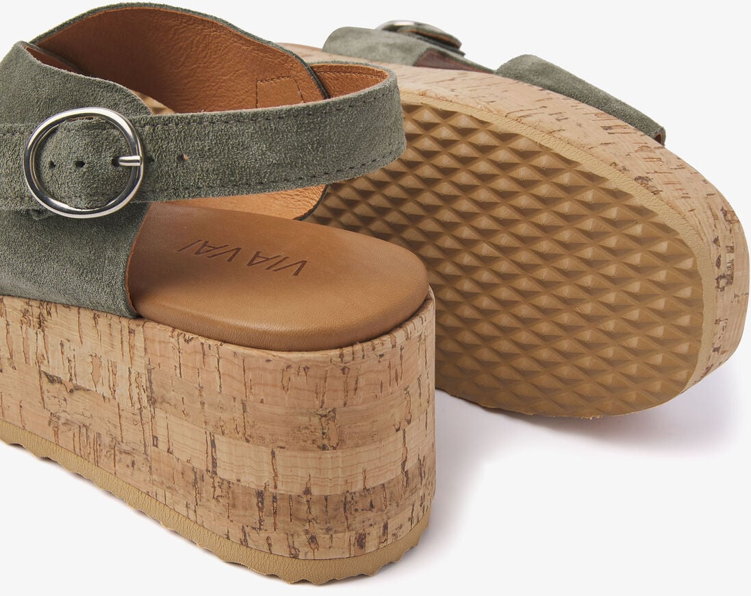 VIA VAI groene via vai sandalen sissel raise