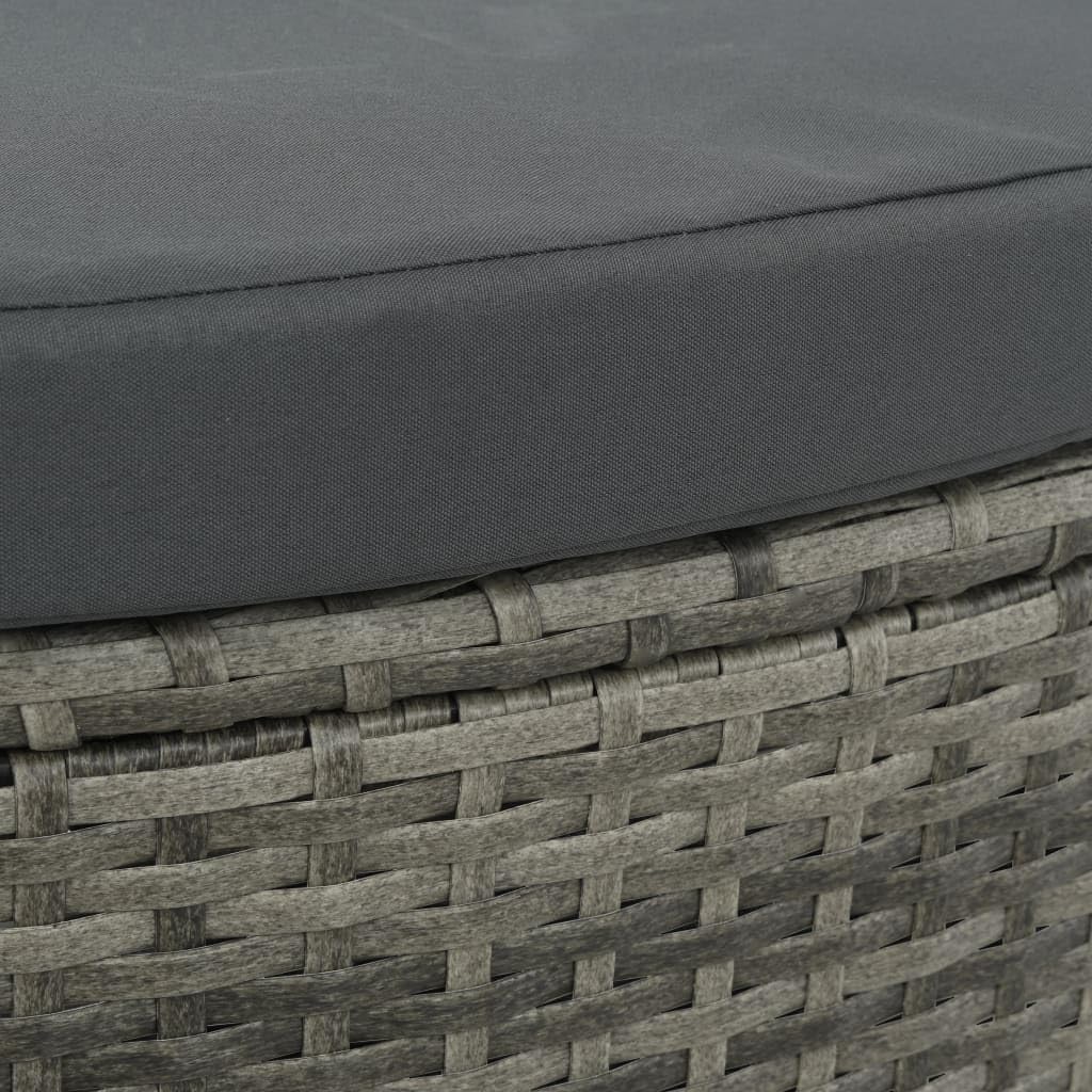 vidaXL Gartenlounge mit Sonnenschirm Poly Rattan Lounge Garnitur Gartenmöbel