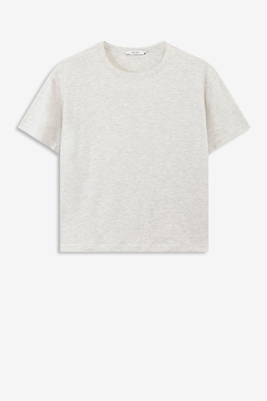 Beige melange basic T-shirt