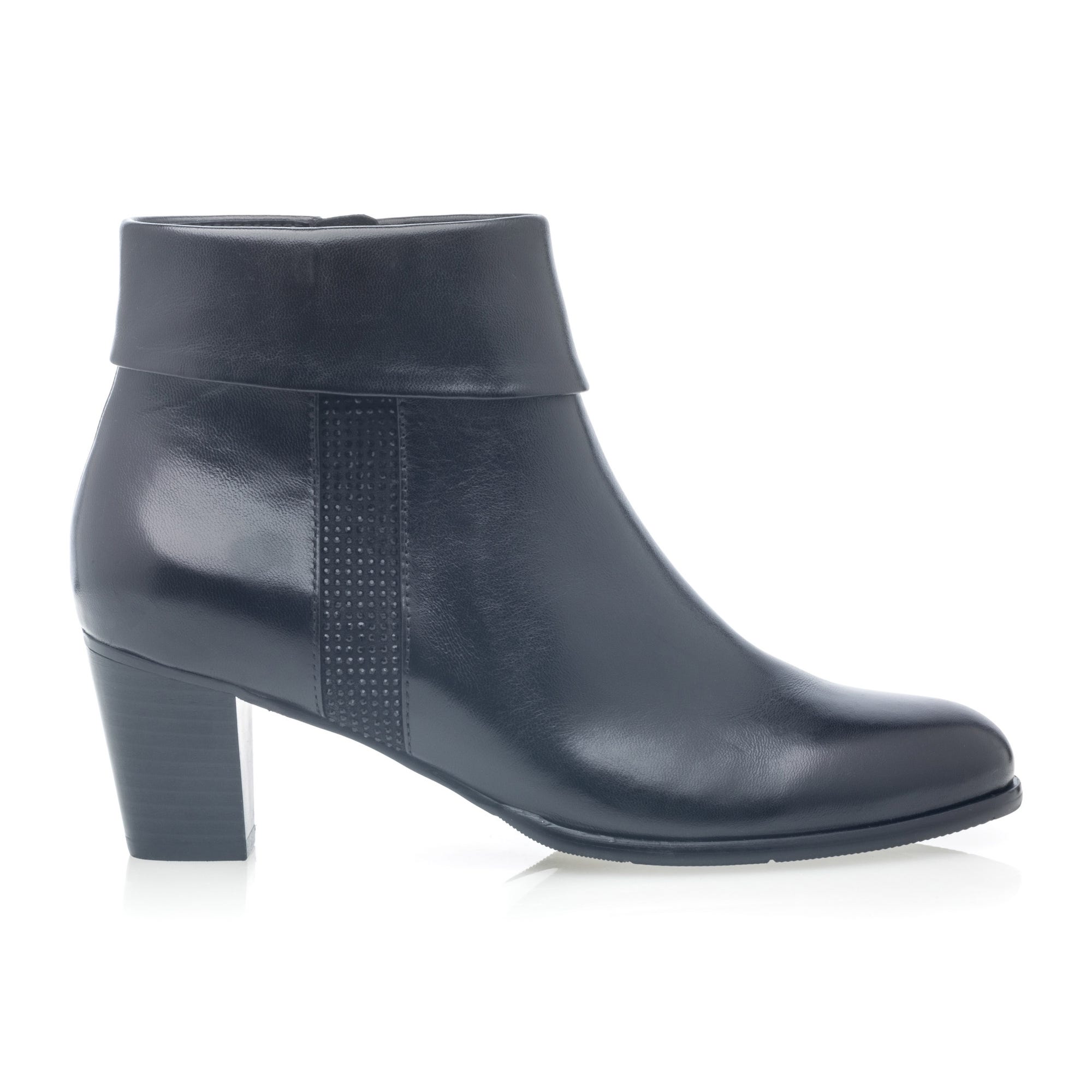 Bottines à talon Femme en cuir noir