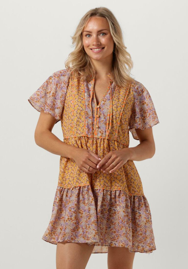LOLLYS LAUNDRY oranje lollys laundry mini jurk arno dress