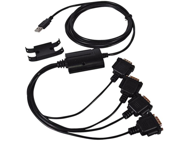Exsys Schnittstellenkonverter EX-1324 4-Port USB-zu-Serial-Adapterkabel (9 Pin RS-232, 2 m)