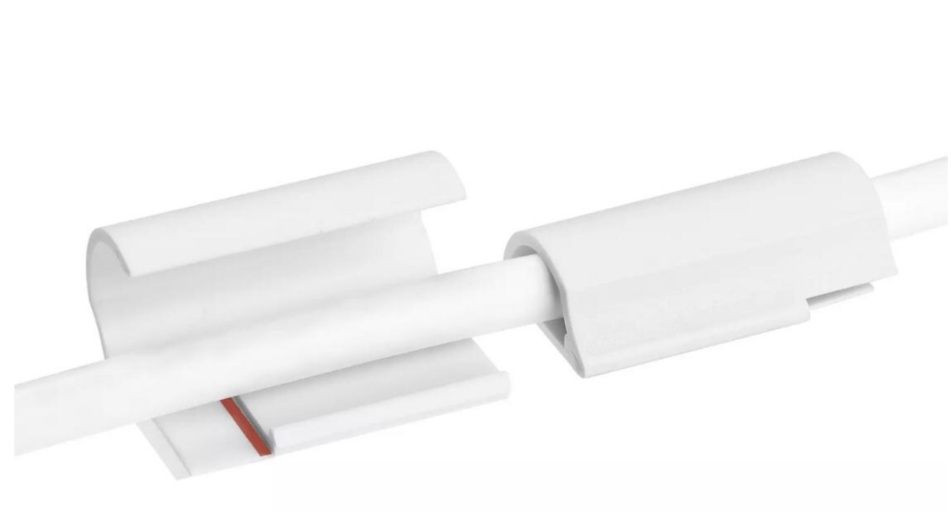(3er Set) Powerstrips Selbstklebende Kabelclips Cable Manager (58035-00500-01) - Weiss