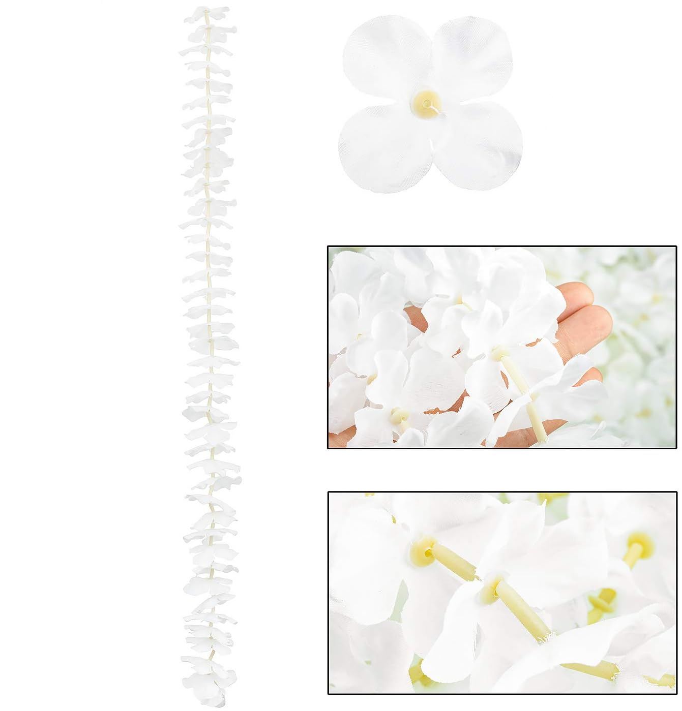 (5er Set) 2m Party Deko Kunstblumen Kirschblumen Girlande für Hochzeit / Antrag - Weiss