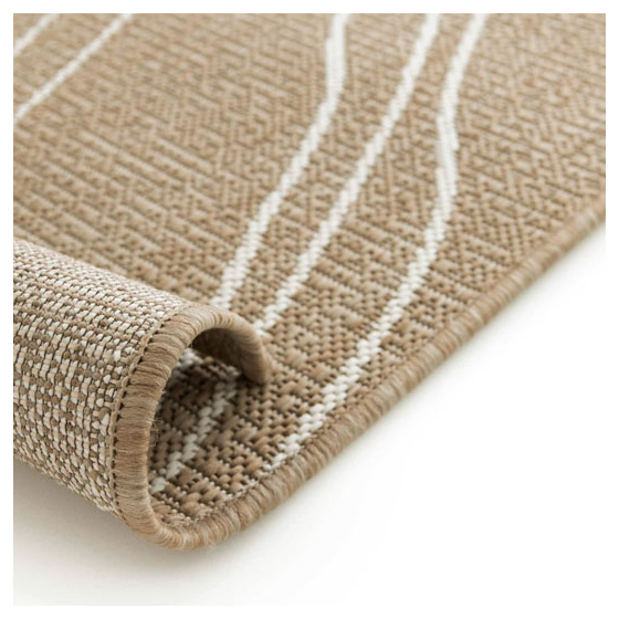 Tapis d'intérieur ou d'extérieur - riviera - beige et crème - 120 x 170 cm