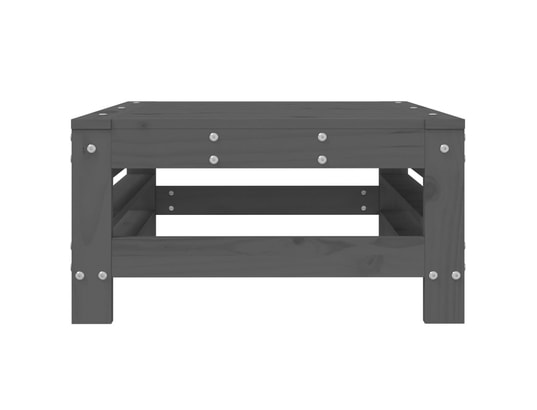 VIDAXL - Pouf Repose-pied de jardin gris bois de pin massif