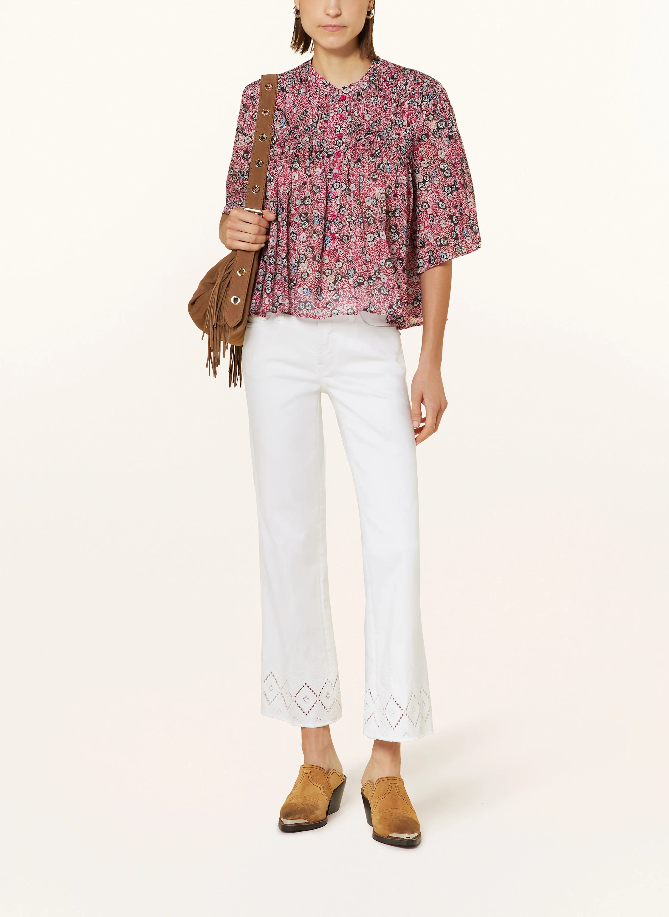 CAMBIO Bootcut-Hose FRANCESCA mit Lochspitze