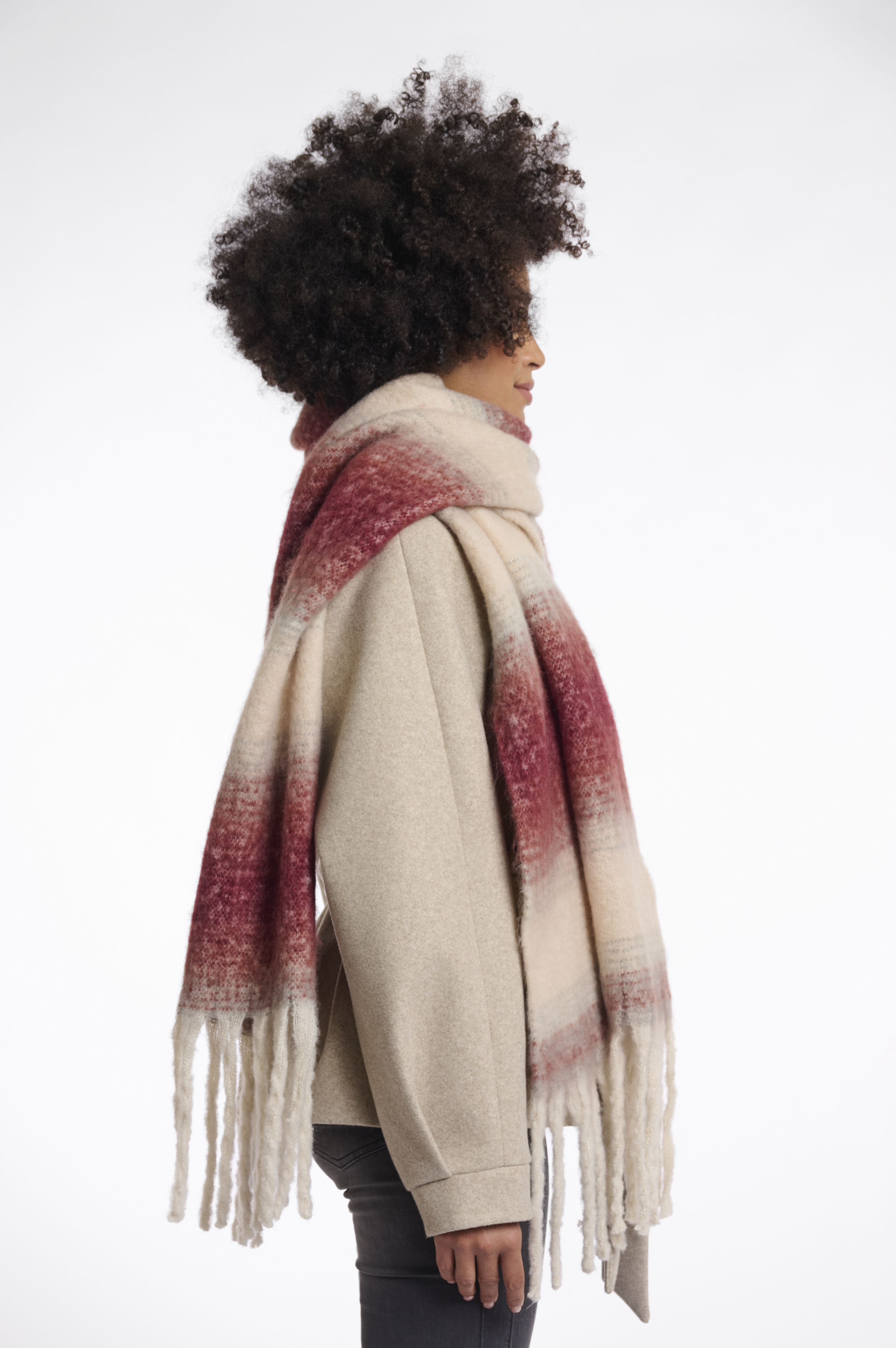 Rino & Pelle - Erica Checked Scarf - Sugar Plum/Birch
