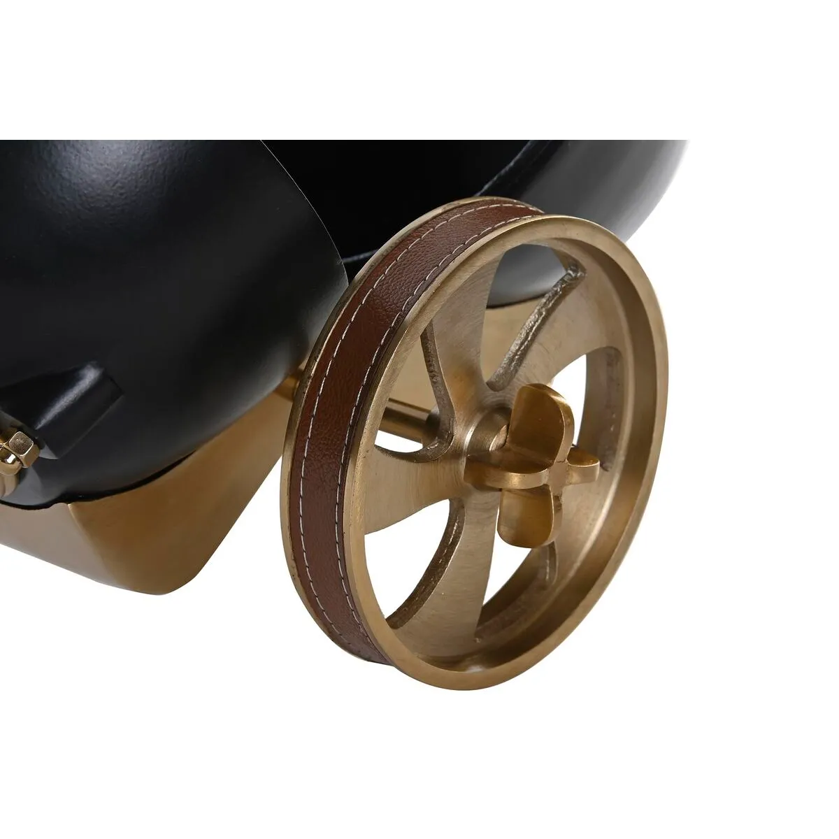 DKD Home Décor Horloge Table Noir Doré 21 cm