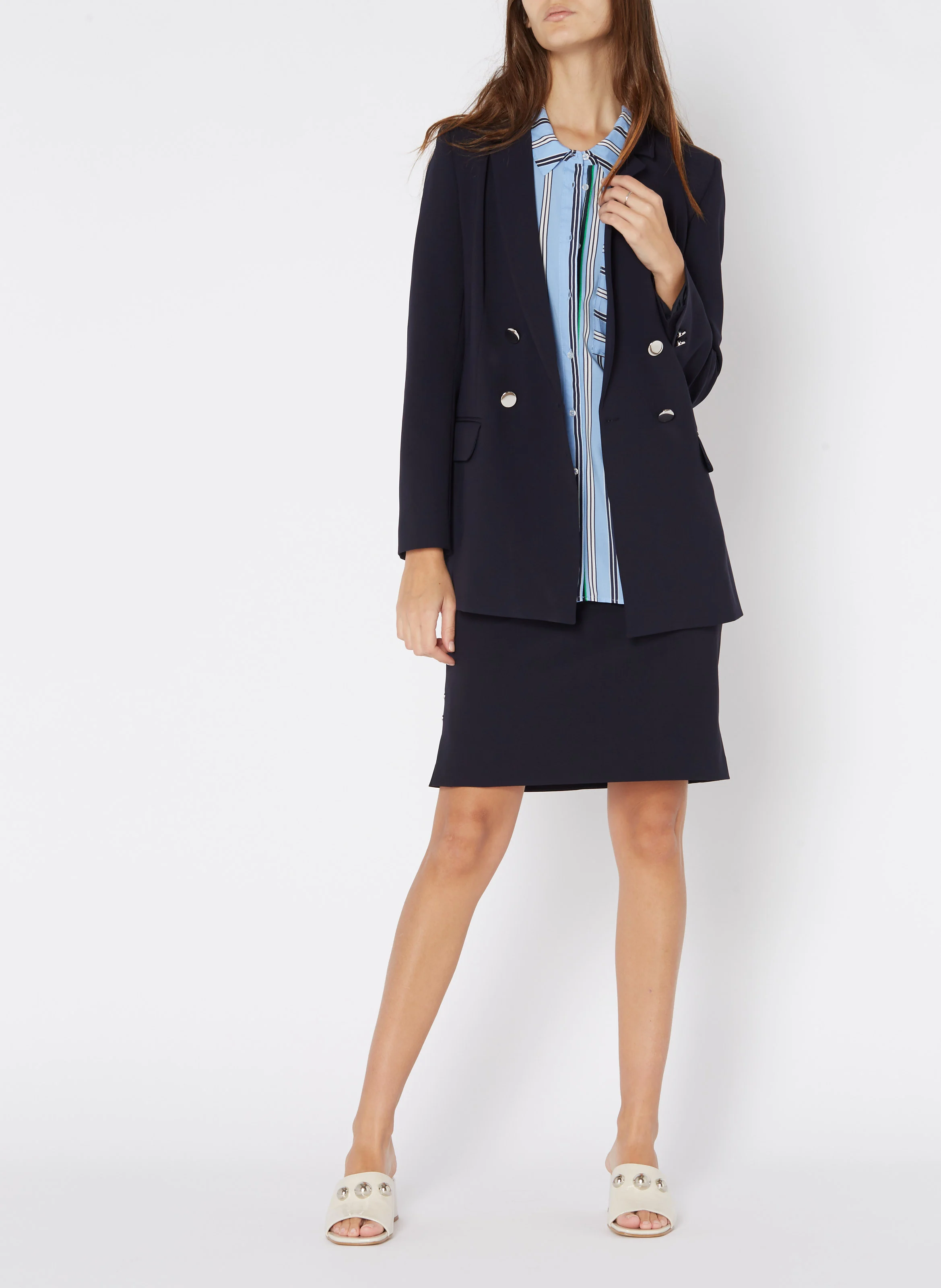 Veste tailleur droite | Bleu