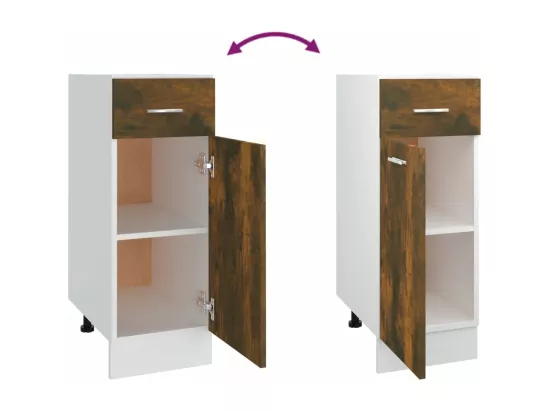 Armoire de plancher à tiroir Chêne fumé 30x46x81,5 cm