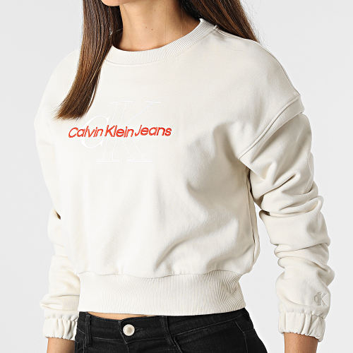Sweat Crewneck Femme Crop 8165 Beige