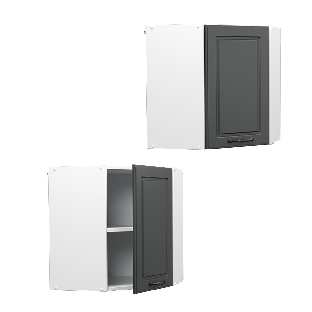 Vicco Eckhängeschrank Küchenschrank Küchenzeile Landhaus R-Line 57 cm Weiß-Anthrazit