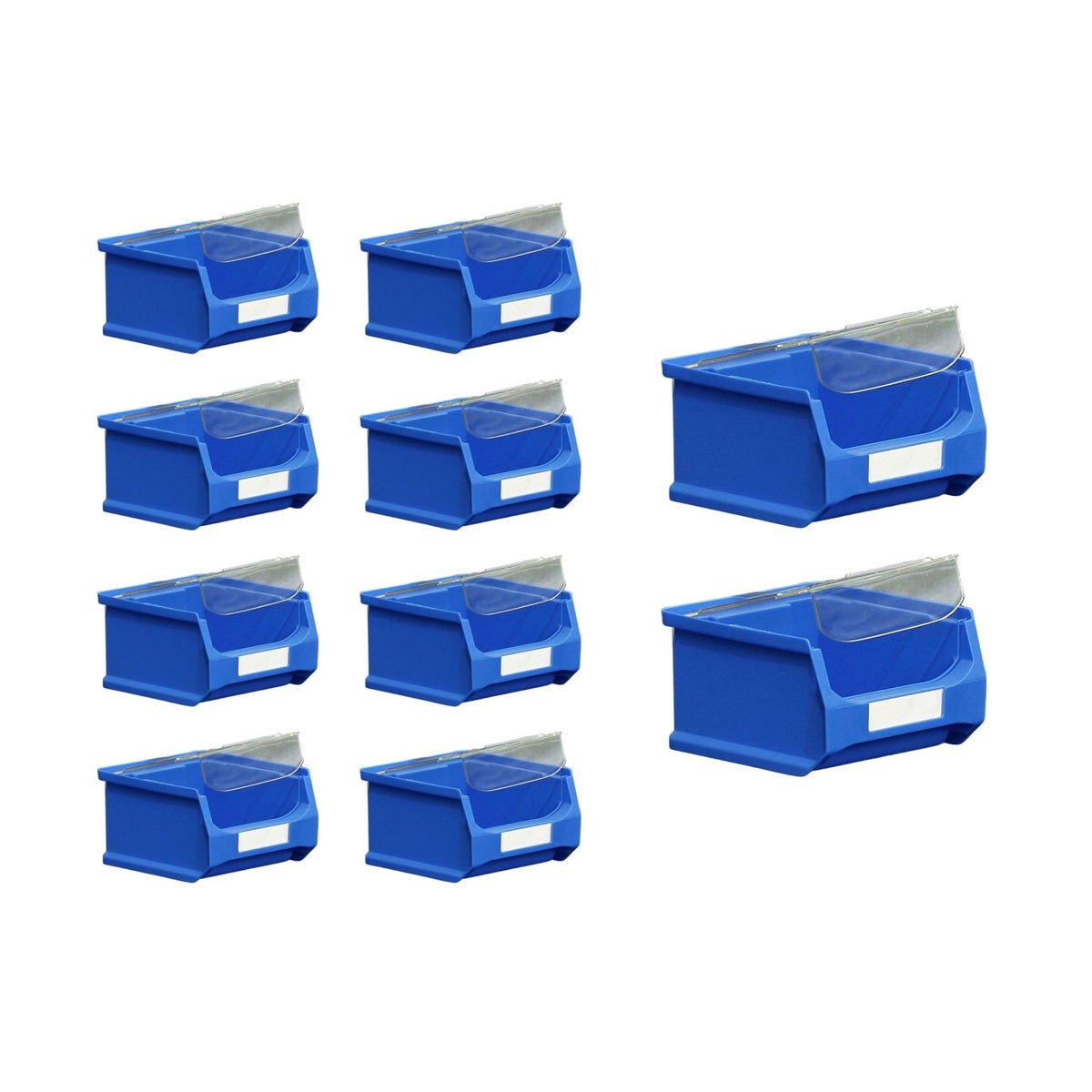 PROREGAL Value Pack 10 x Blauwe Opbergdoos 1.0 Met Deksel HxBxD 6 x 10 x 10 cm 0,4 Liter Opbergdoos