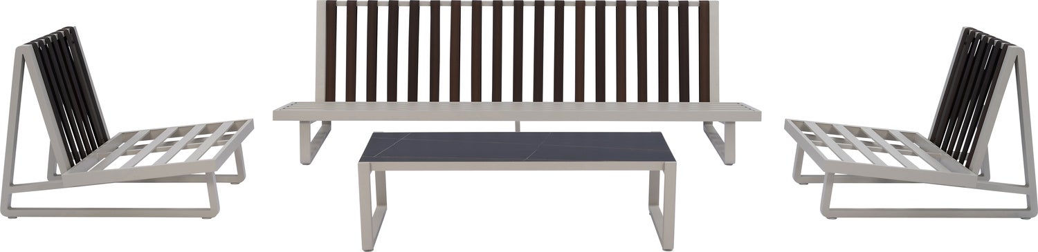 Intratuin 5-zits loungeset Yara wit / grijs