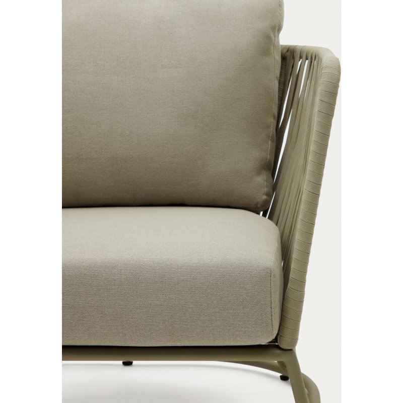 Fauteuil d'extérieur Saconca en corde et acier galvanisé vert
