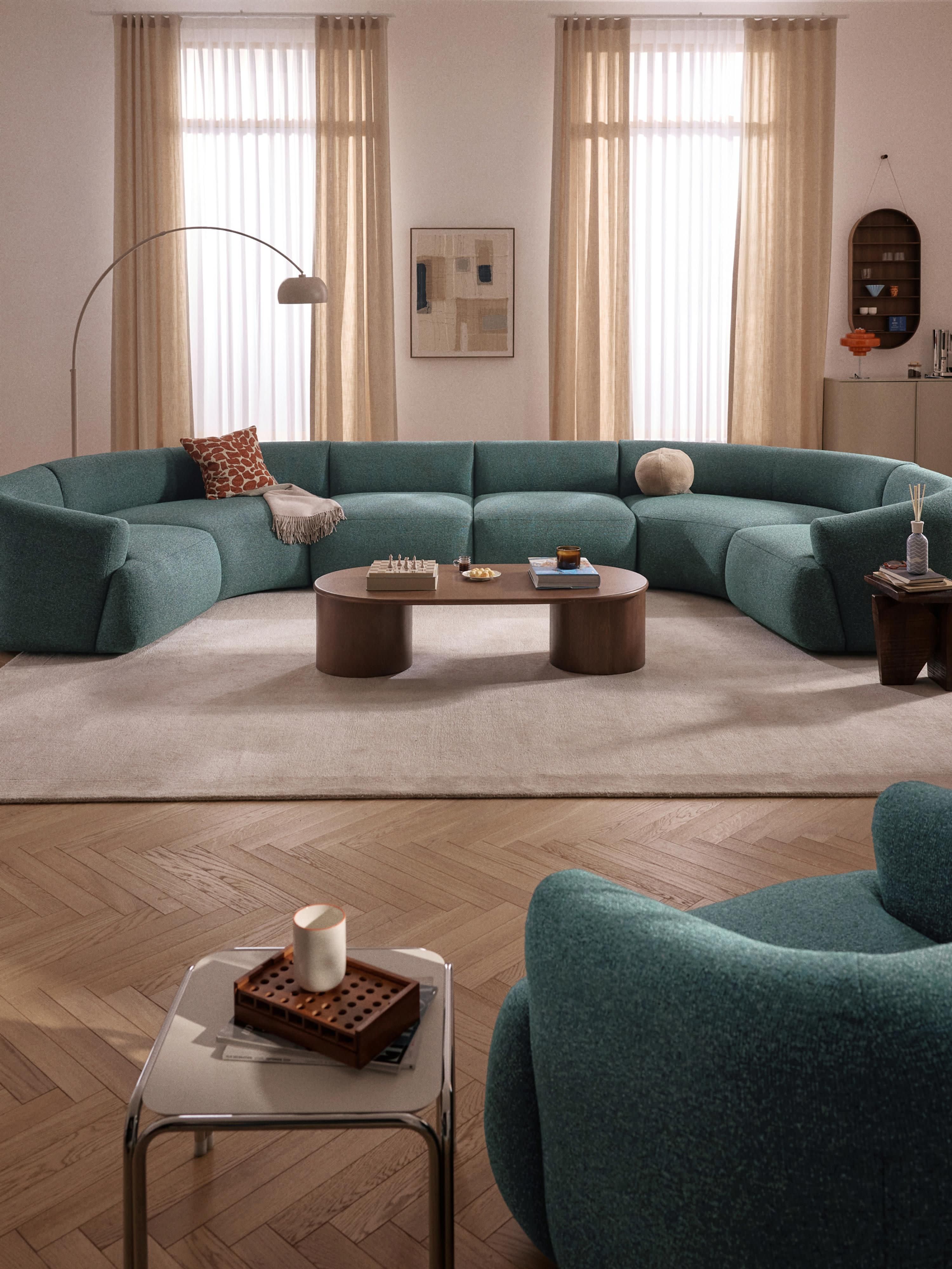Modulaire XL bouclé U-bank Sofia